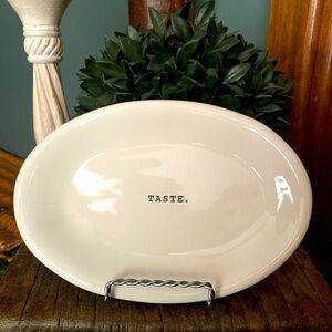 Rae Dunn Typewriter Font Taste Oval‎ Plate